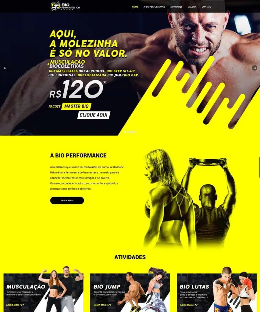 Criação de Sites para Academias