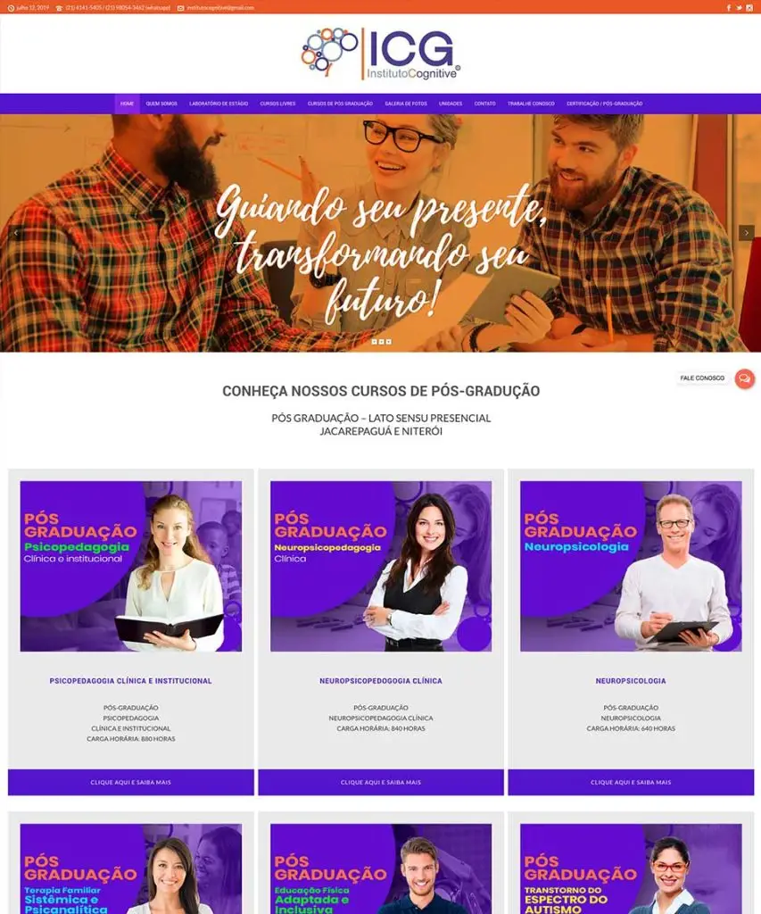 Criação de sites para Cursos Pós Graduação