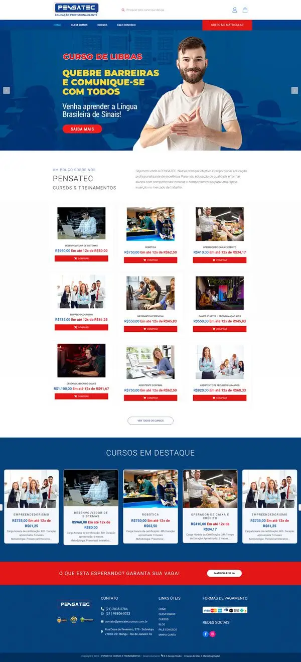 criacao de sites para educacao profissional